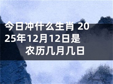 今日冲什么生肖 2025年12月12日是农历几月几日