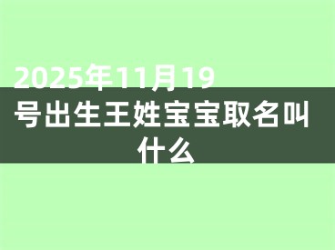 2025年11月19号出生王姓宝宝取名叫什么