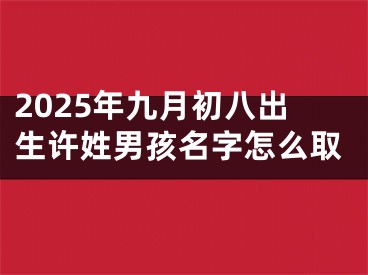 2025年九月初八出生许姓男孩名字怎么取