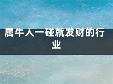 属牛人一碰就发财的行业