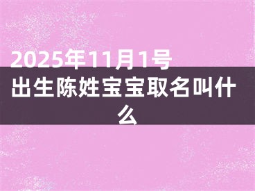2025年11月1号出生陈姓宝宝取名叫什么