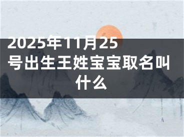 2025年11月25号出生王姓宝宝取名叫什么