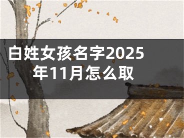 白姓女孩名字2025年11月怎么取