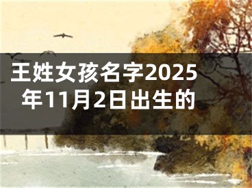 王姓女孩名字2025年11月2日出生的