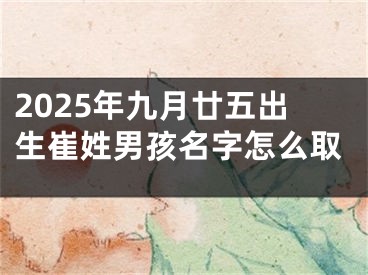 2025年九月廿五出生崔姓男孩名字怎么取
