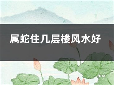 属蛇住几层楼风水好