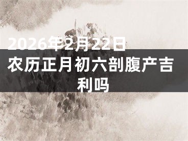 2026年2月22日农历正月初六剖腹产吉利吗