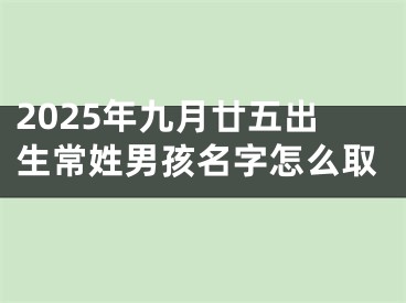 2025年九月廿五出生常姓男孩名字怎么取