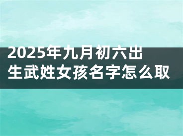 2025年九月初六出生武姓女孩名字怎么取