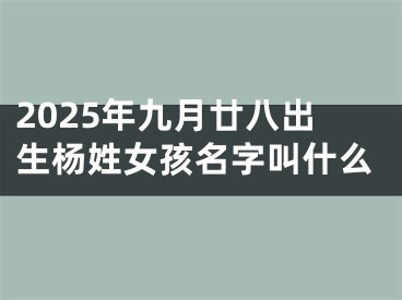 2025年九月廿八出生杨姓女孩名字叫什么