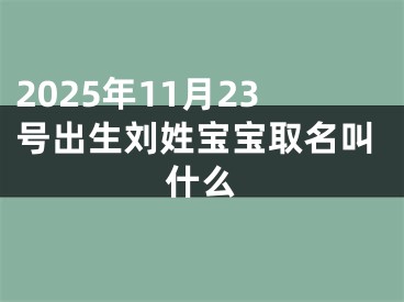 2025年11月23号出生刘姓宝宝取名叫什么