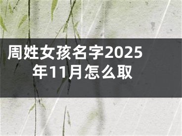 周姓女孩名字2025年11月怎么取