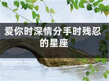 爱你时深情分手时残忍的星座