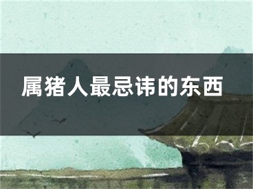 属猪人最忌讳的东西