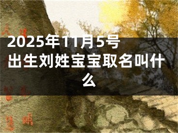 2025年11月5号出生刘姓宝宝取名叫什么