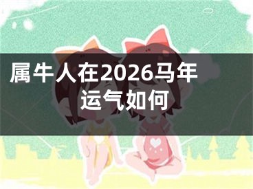 属牛人在2026马年运气如何