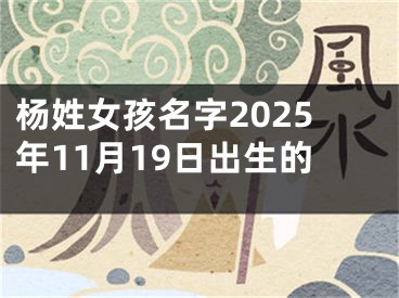 杨姓女孩名字2025年11月19日出生的