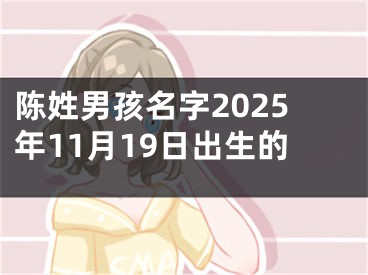 陈姓男孩名字2025年11月19日出生的