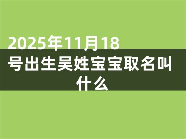 2025年11月18号出生吴姓宝宝取名叫什么