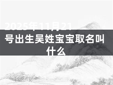 2025年11月21号出生吴姓宝宝取名叫什么