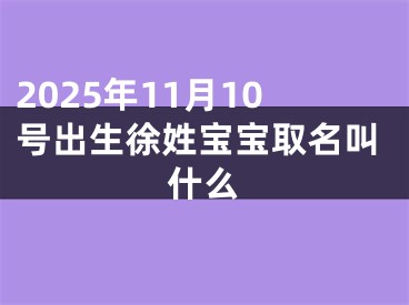 2025年11月10号出生徐姓宝宝取名叫什么