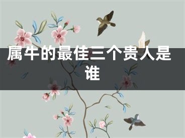 属牛的最佳三个贵人是谁