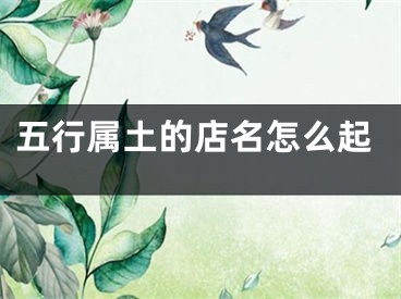 五行属土的店名怎么起