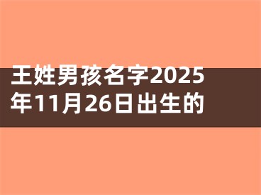 王姓男孩名字2025年11月26日出生的