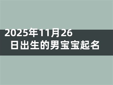 2025年11月26日出生的男宝宝起名