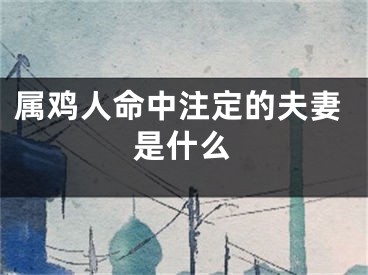 属鸡人命中注定的夫妻是什么