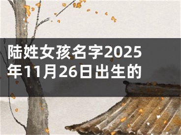 陆姓女孩名字2025年11月26日出生的
