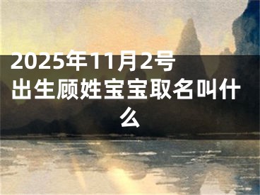 2025年11月2号出生顾姓宝宝取名叫什么