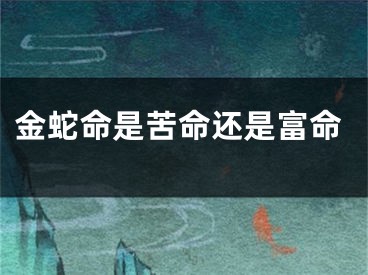 金蛇命是苦命还是富命