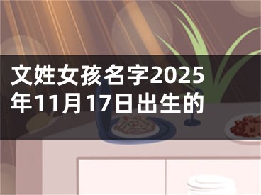 文姓女孩名字2025年11月17日出生的