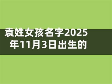 袁姓女孩名字2025年11月3日出生的