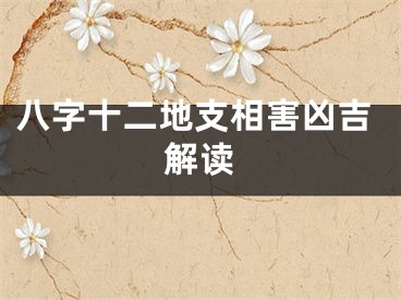 八字十二地支相害凶吉解读