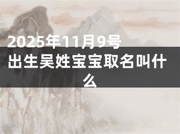 2025年11月9号出生吴姓宝宝取名叫什么