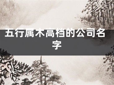 五行属木高档的公司名字