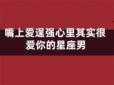 嘴上爱逞强心里其实很爱你的星座男