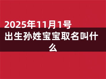 2025年11月1号出生孙姓宝宝取名叫什么