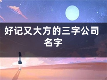 好记又大方的三字公司名字