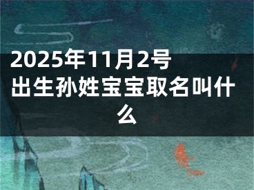 2025年11月2号出生孙姓宝宝取名叫什么