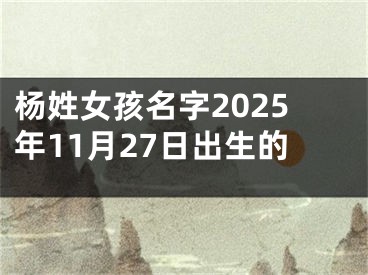 杨姓女孩名字2025年11月27日出生的