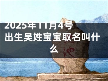 2025年11月4号出生吴姓宝宝取名叫什么