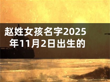 赵姓女孩名字2025年11月2日出生的