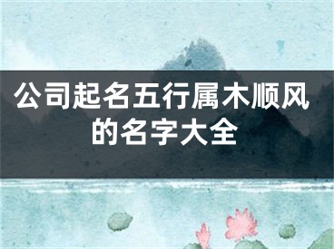 公司起名五行属木顺风的名字大全