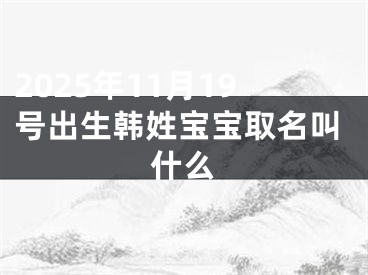 2025年11月19号出生韩姓宝宝取名叫什么