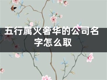 五行属火奢华的公司名字怎么取