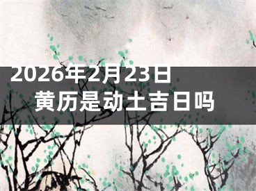 2026年2月23日黄历是动土吉日吗