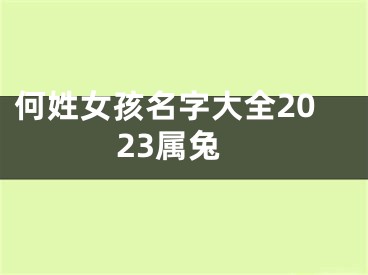 何姓女孩名字大全2023属兔